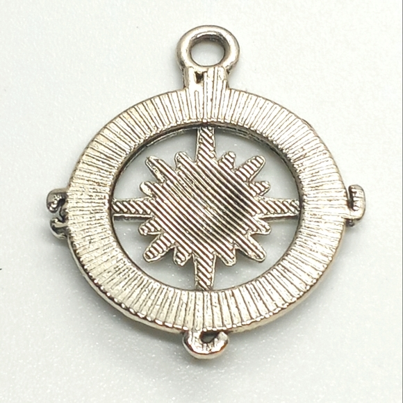 Silver Tone Compass Pendant - Picture 2 of 2
